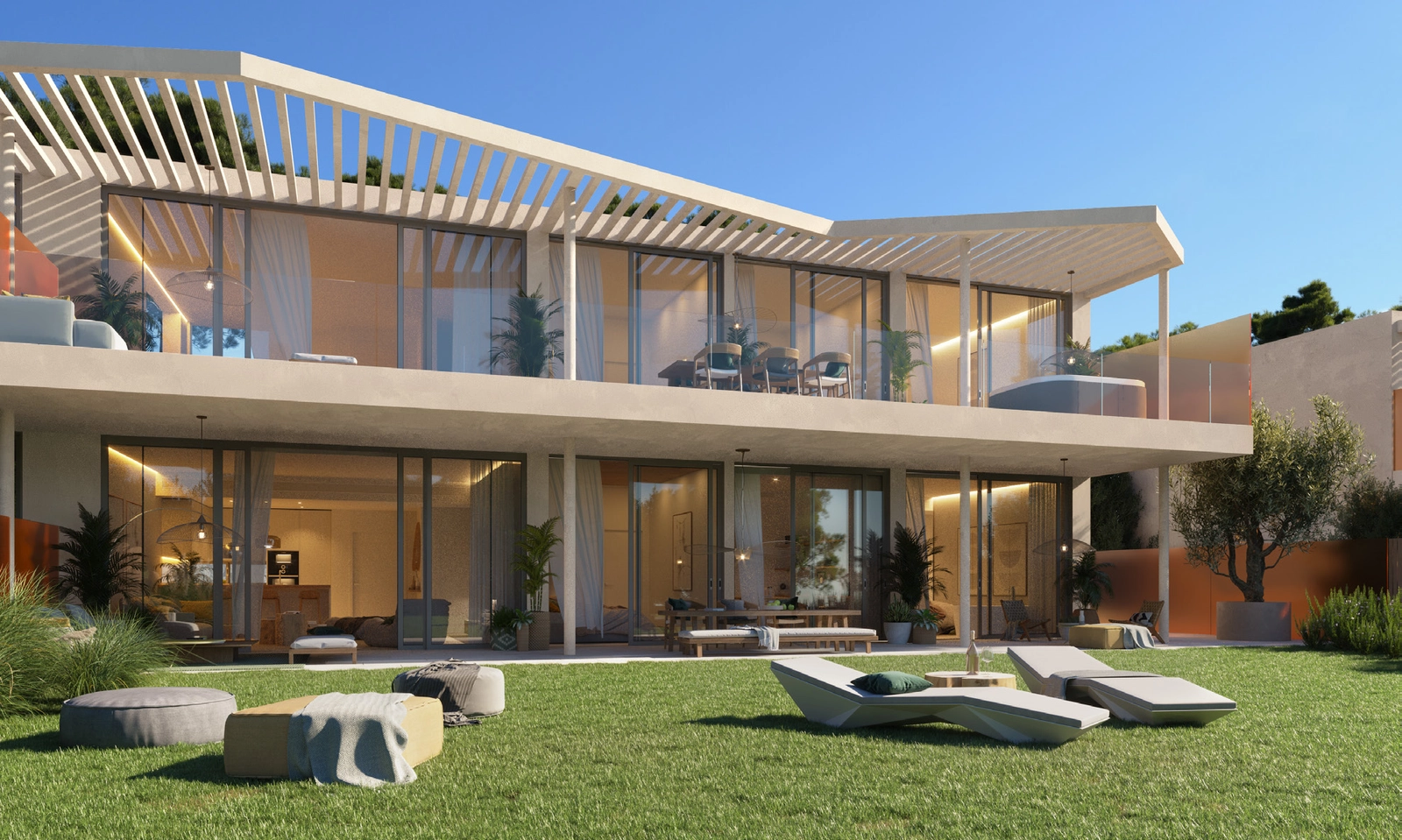 La arquitectura se integra a la perfección con el paisaje natural, creando una sensación de armonía y paz.