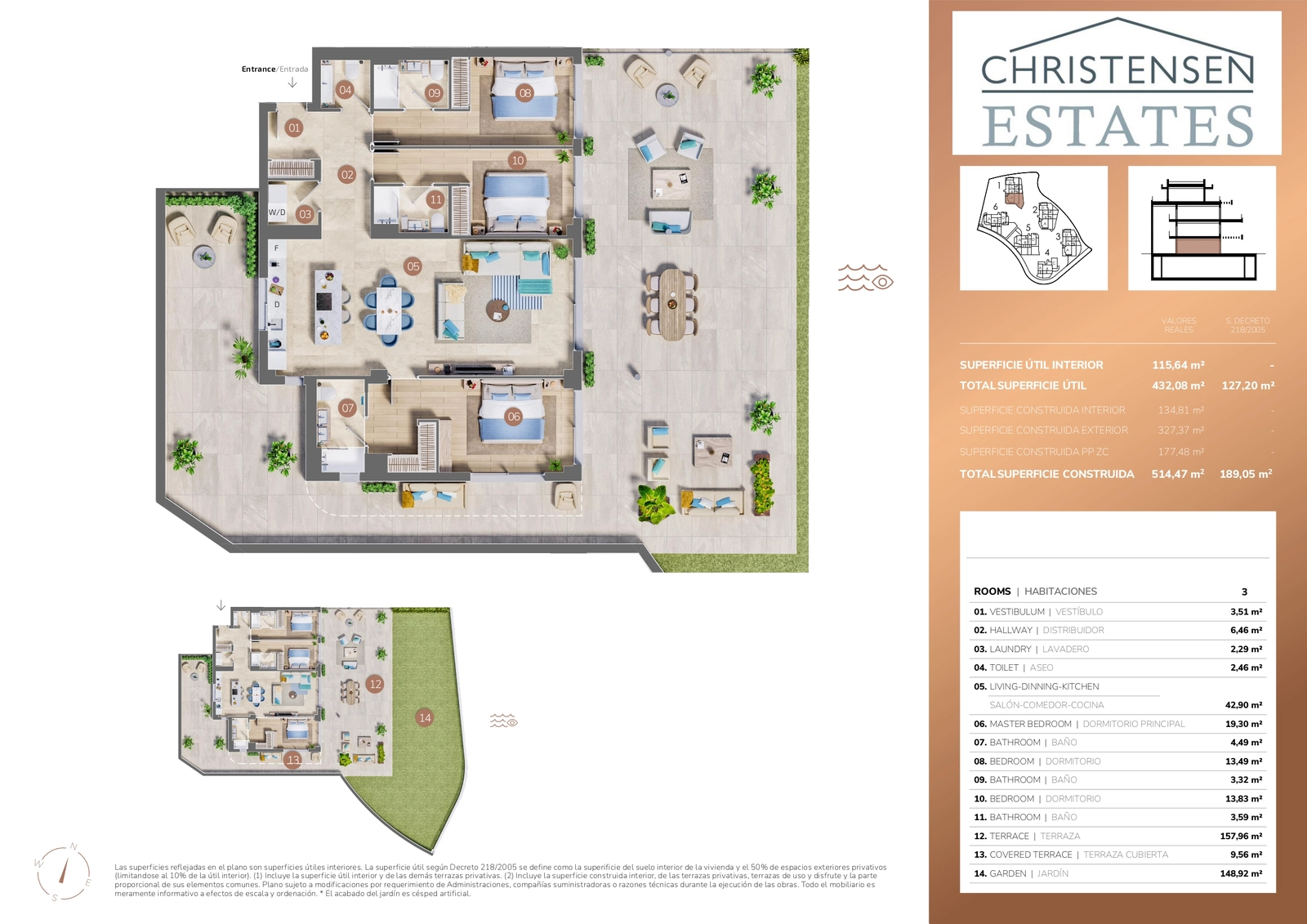 Explore una espaciosa residencia de tres dormitorios en planta baja, donde los generosos interiores se extienden sin esfuerzo a un magnífico jardín privado.