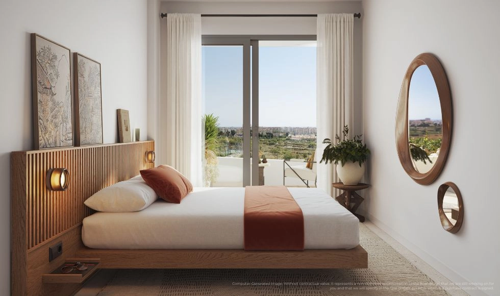 Los dormitorios están cuidadosamente diseñados para ser retiros tranquilos, llenos de luz natural de la Costa del Sol.