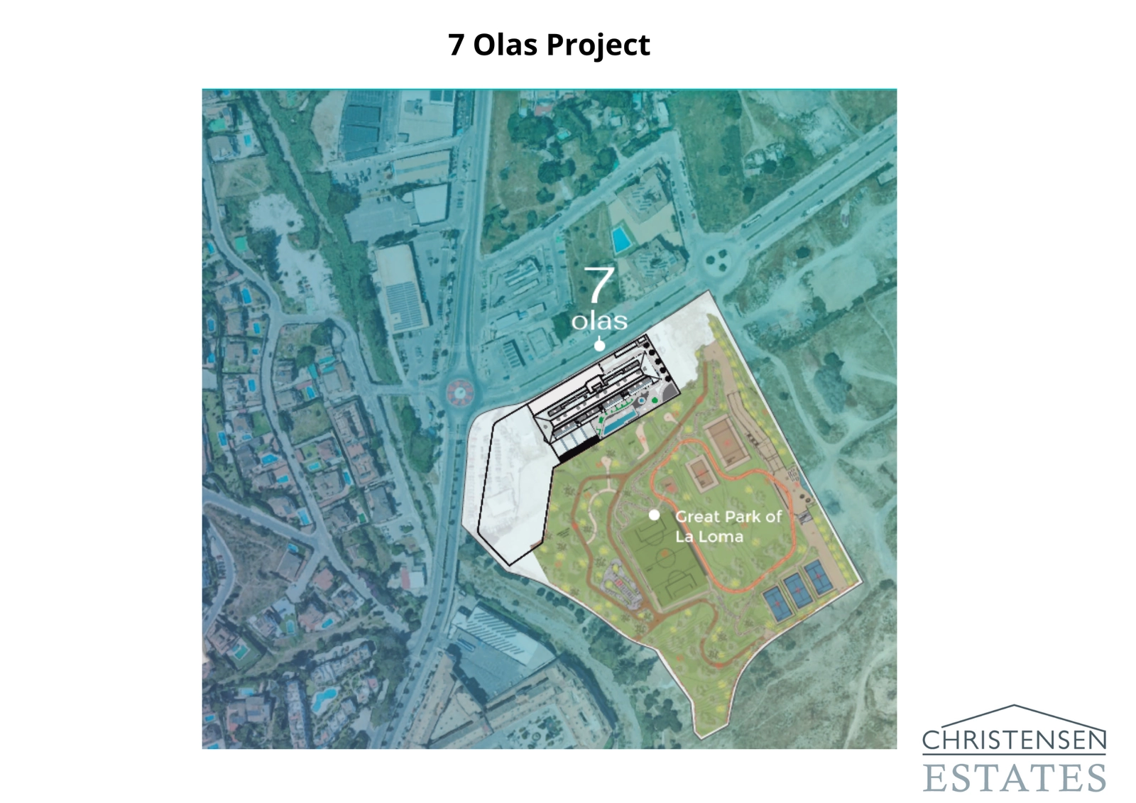 Plano del emplazamiento que muestra la ubicación privilegiada de la promoción junto al extenso Gran Parque de La Loma.