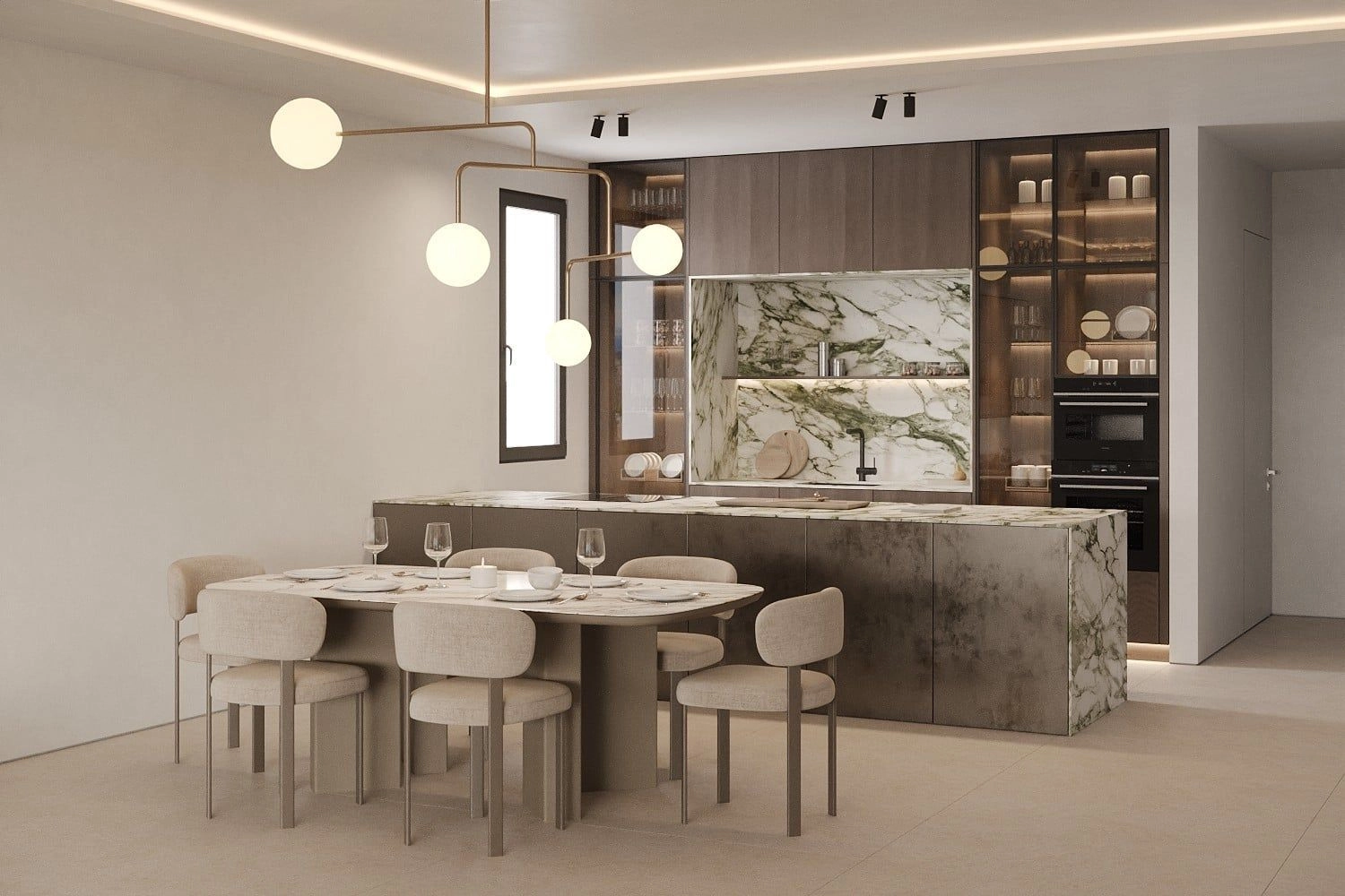 Una cocina moderna con acabados de primera calidad, diseñada para ser hermosa y funcional.