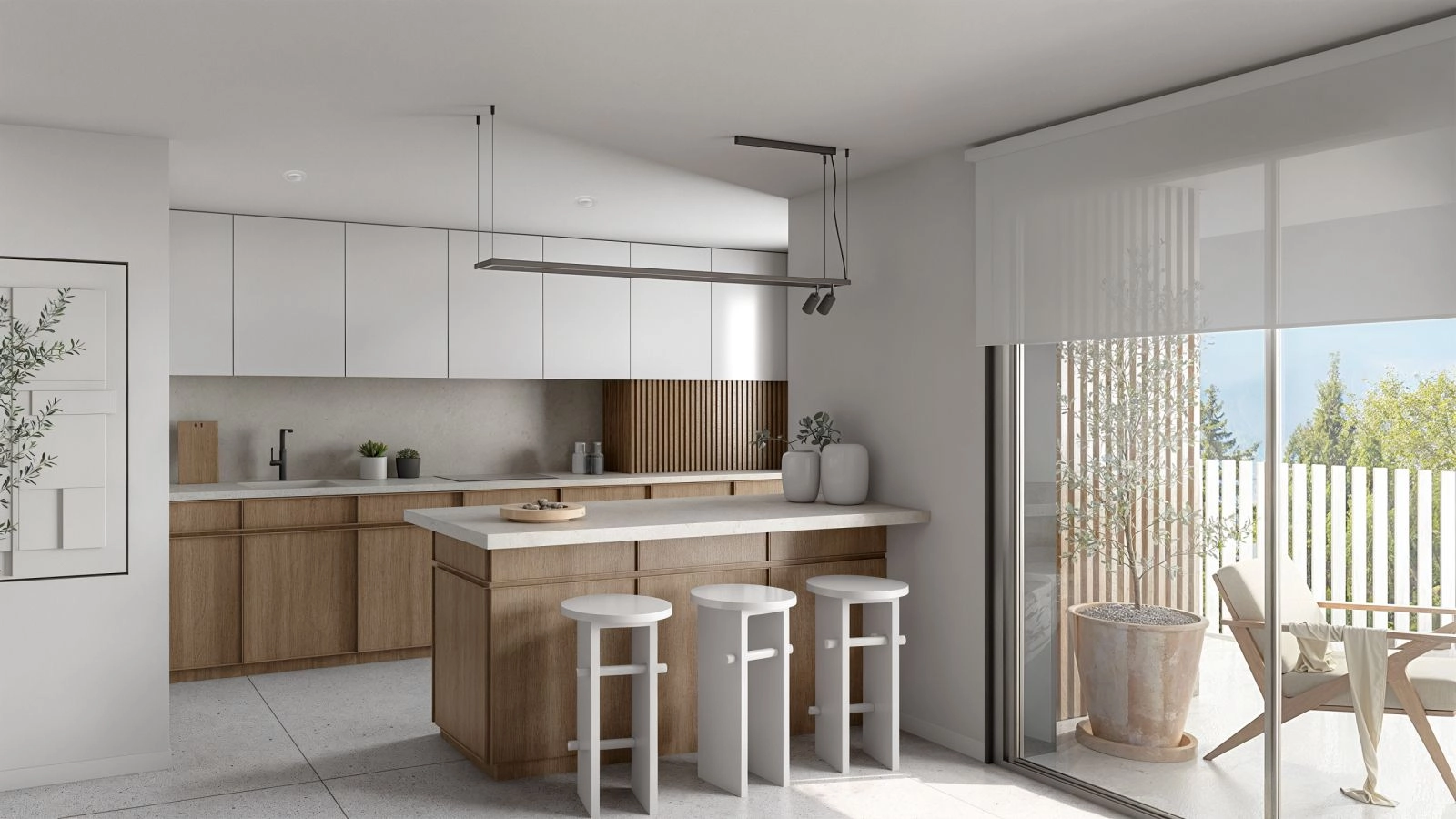 Cocinas modernas y totalmente equipadas con electrodomésticos y acabados de alta calidad, perfectas para el día a día y para el ocio.