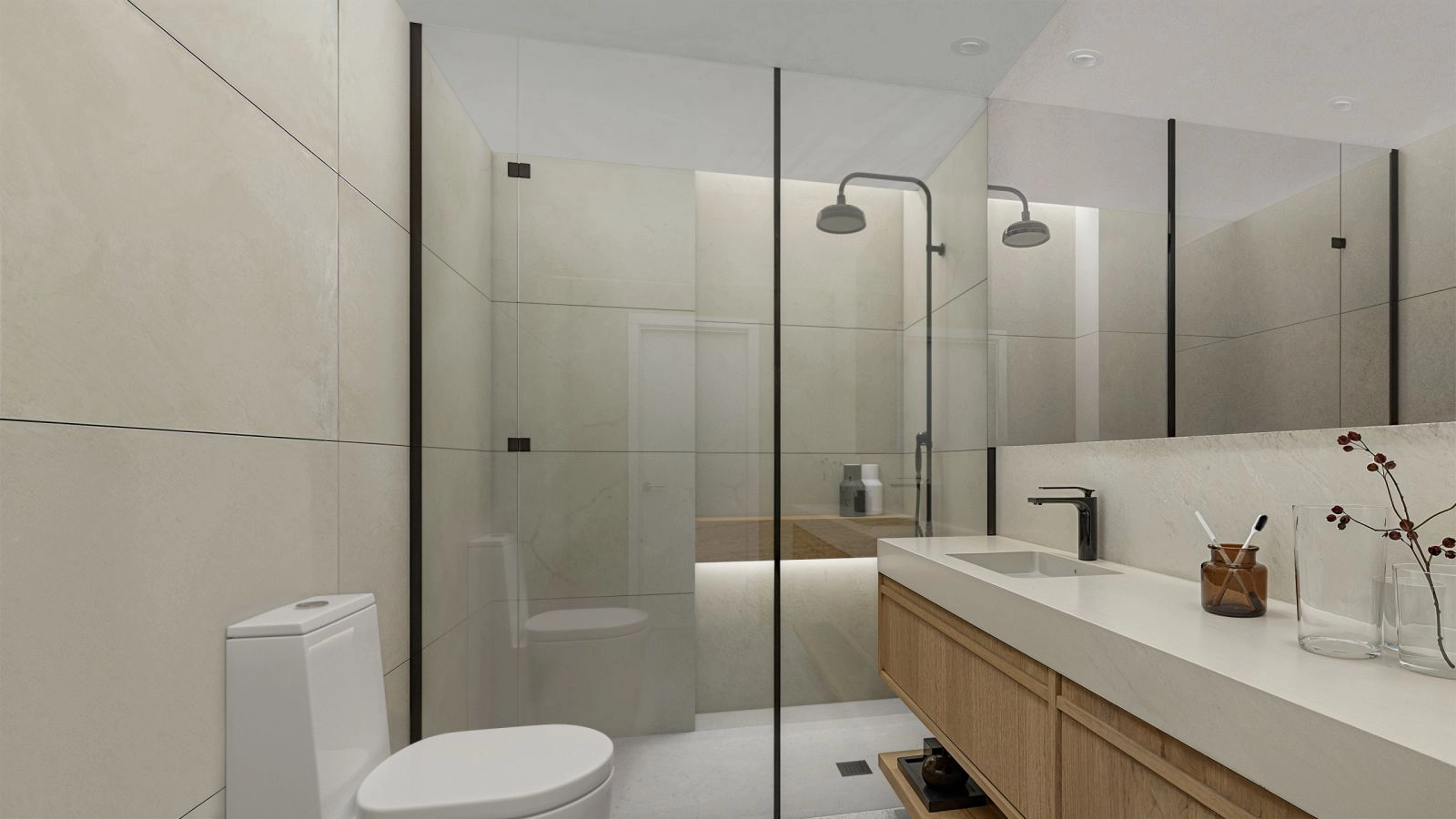 Baños contemporáneos con accesorios de alta calidad y un diseño limpio y minimalista.