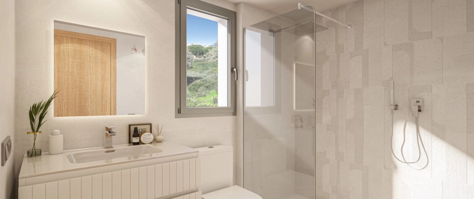 Los baños modernos están equipados con accesorios y acabados de alta calidad, creando una sensación de spa.