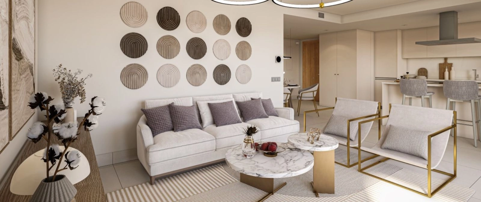 Los interiores contemporáneos presentan materiales de alta calidad y una paleta neutra, ofreciendo un lienzo para su estilo personal.