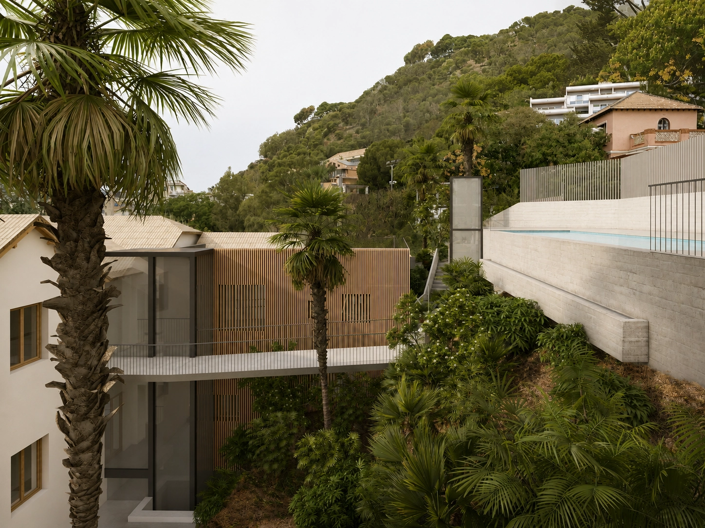 La promoción integra elementos arquitectónicos modernos con un exuberante paisajismo natural para crear una atmósfera tranquila.