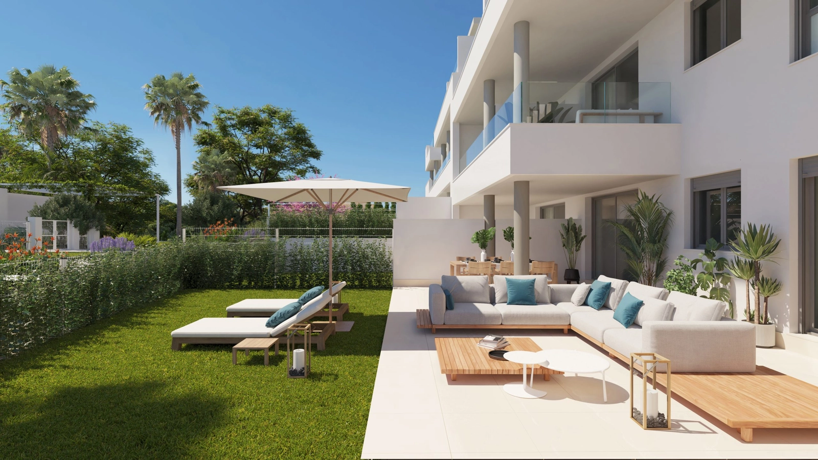 Una amplia terraza y jardín en la planta baja, que amplían su espacio de vida al aire libre.