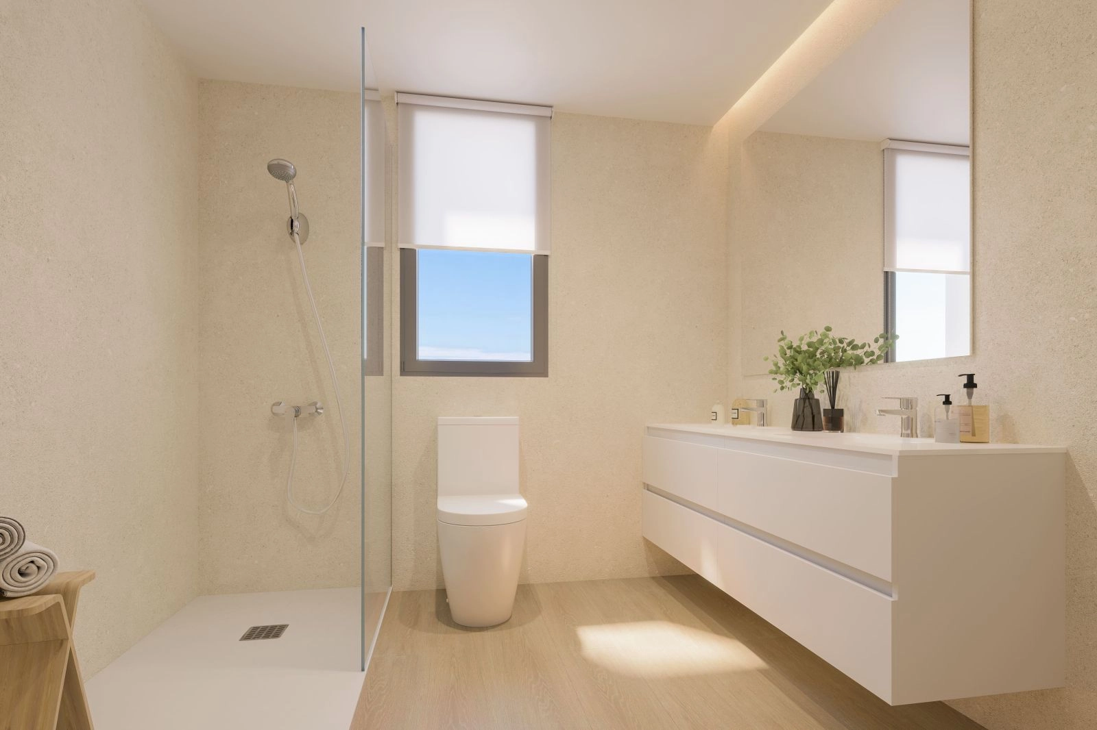 Los baños contemporáneos están diseñados con líneas limpias y materiales de alta calidad para una experiencia tipo spa.