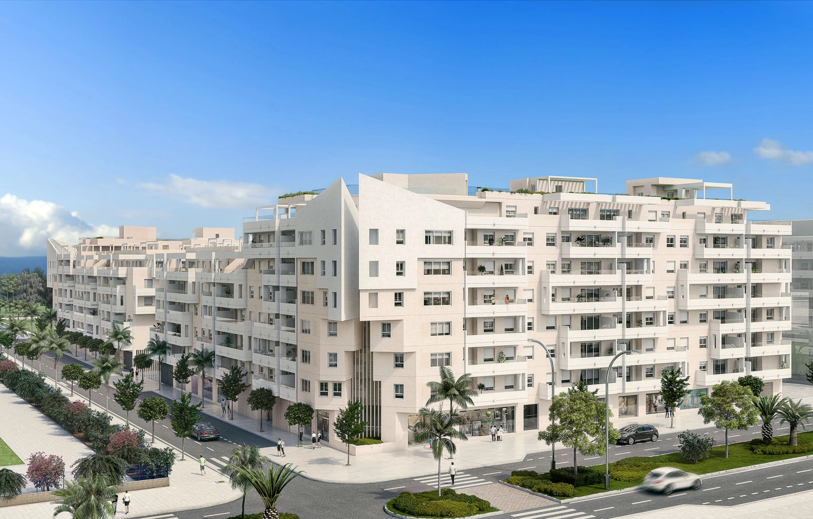 La arquitectura contemporánea se integra a la perfección con el hermoso entorno de la Costa del Sol.