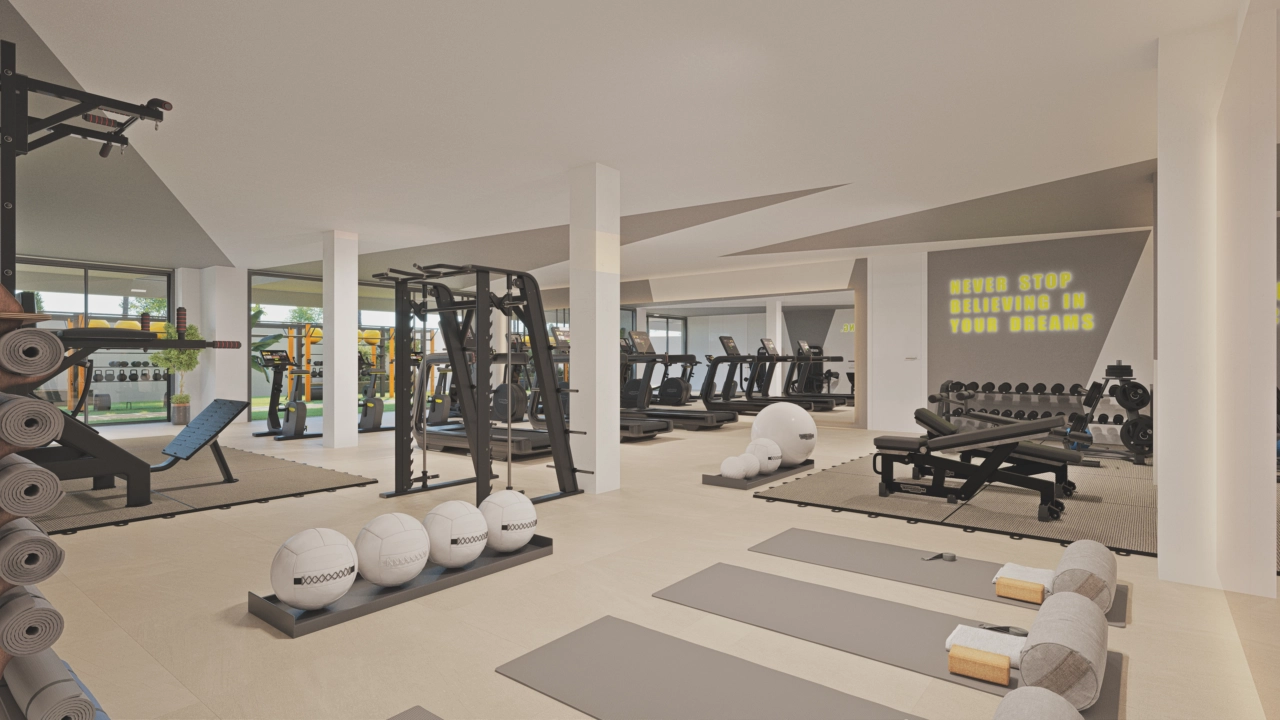Un gimnasio de última generación con una amplia gama de equipos para apoyar un estilo de vida activo y saludable.