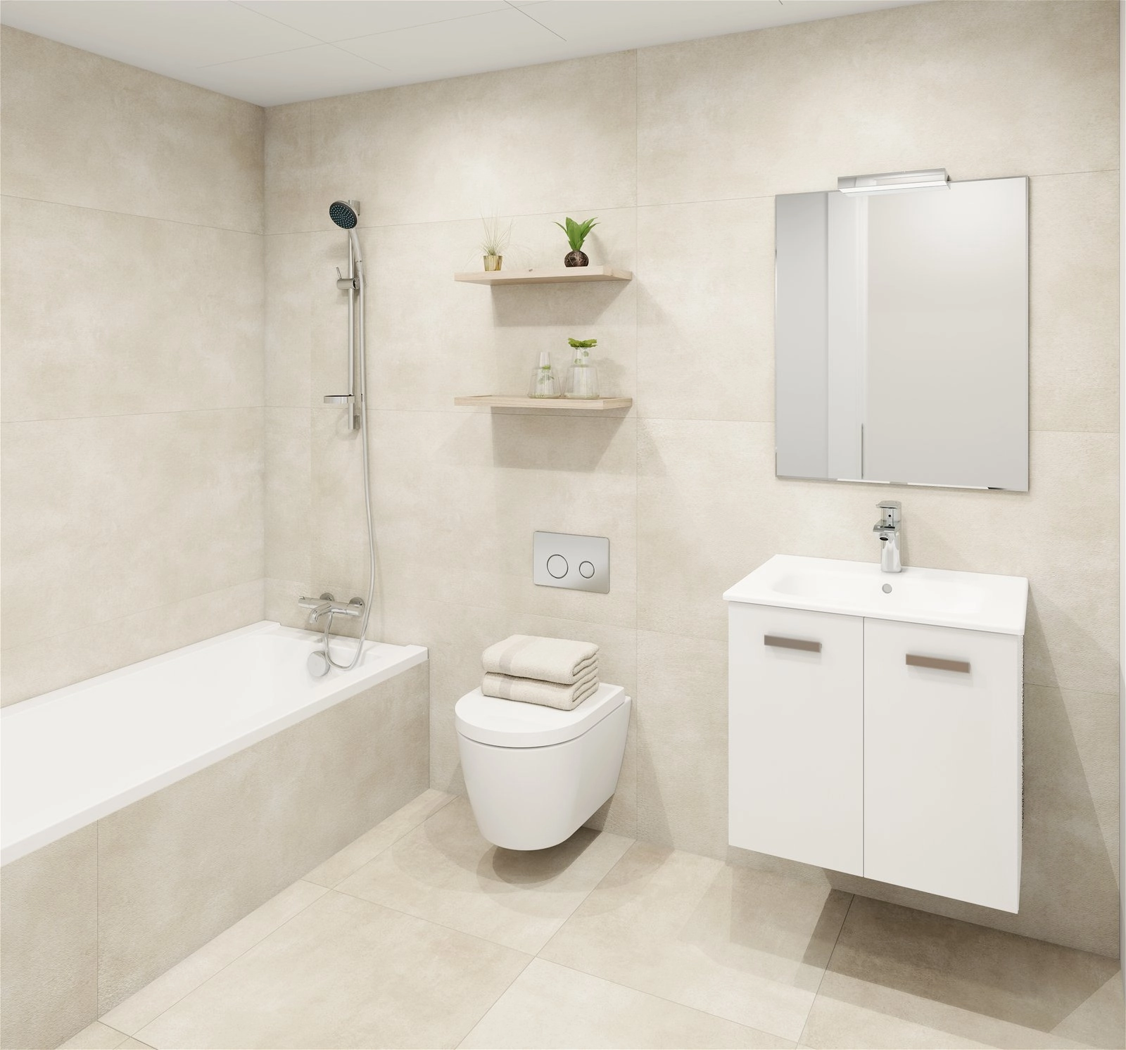 Un segundo baño bien equipado con bañera de tamaño completo y grifería moderna.