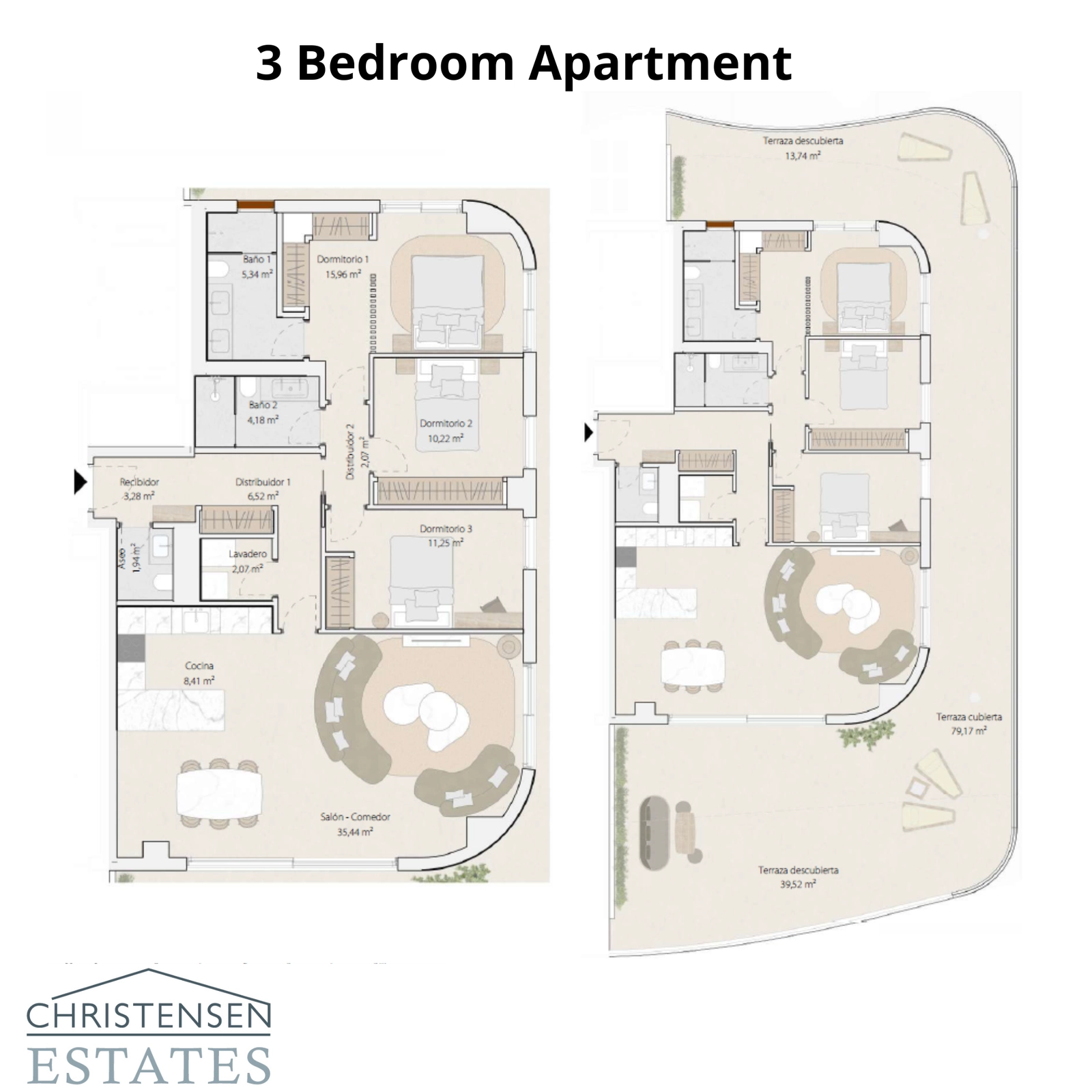 Una espaciosa residencia de tres dormitorios, que ofrece una amplia zona de estar para familias y una conexión fluida entre las áreas interiores y exteriores.