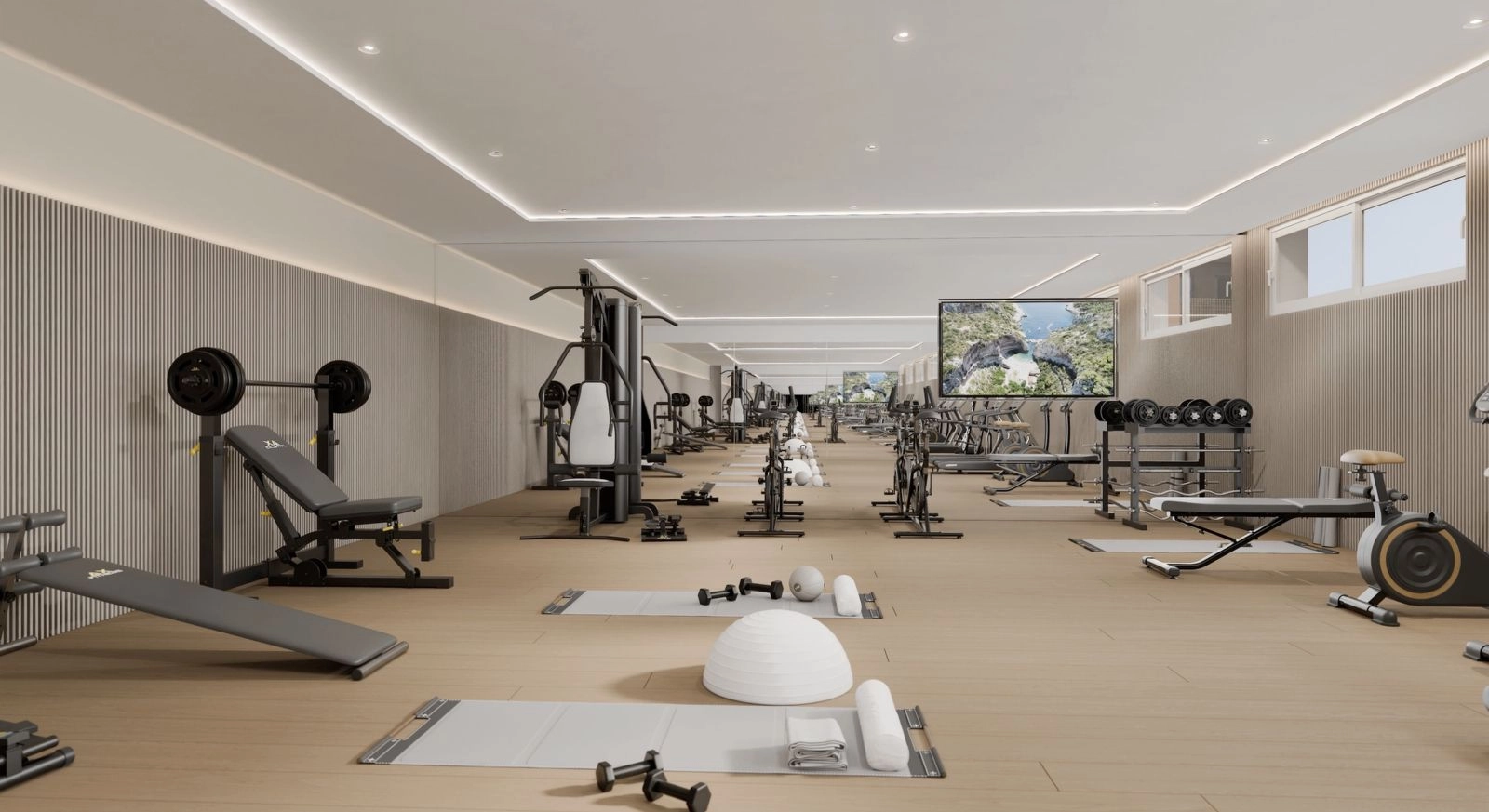 El gimnasio de última generación, totalmente equipado para todas sus necesidades de fitness.