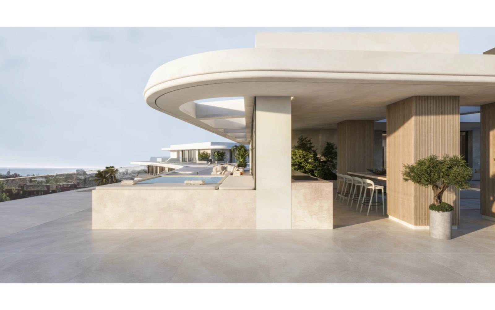 Algunos áticos seleccionados cuentan con una piscina privada en la terraza para un lujo supremo.