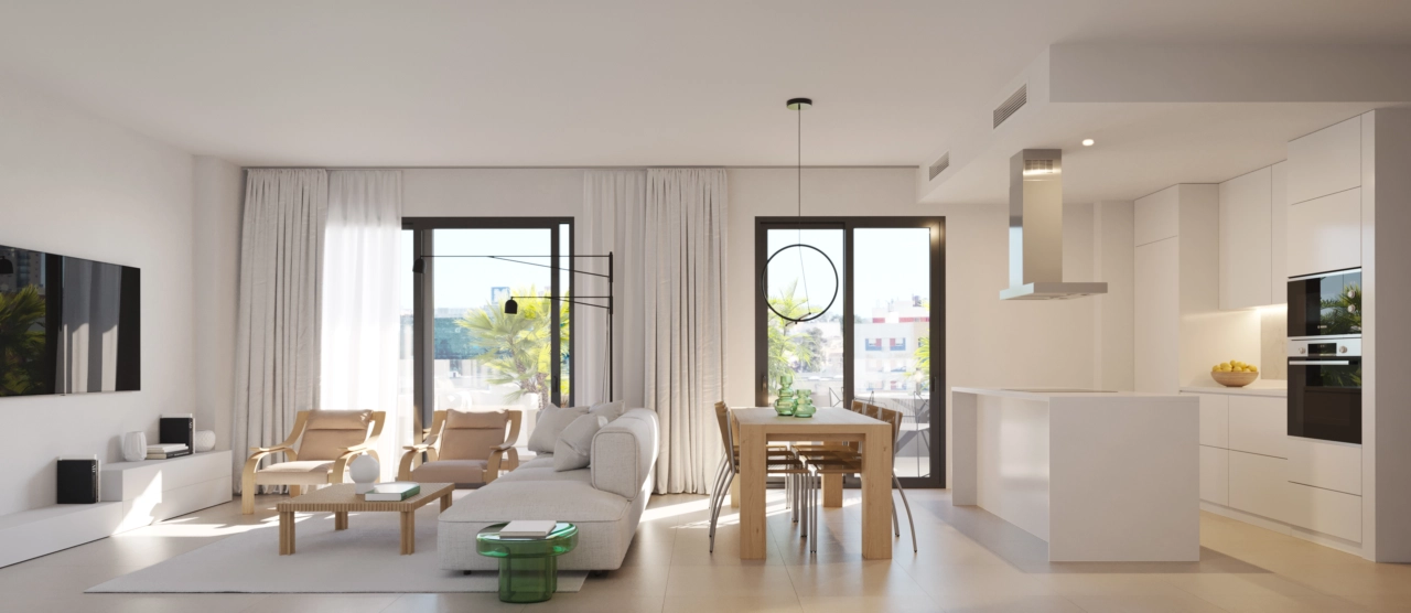 Los luminosos espacios de planta abierta están diseñados para el confort y la vida moderna.