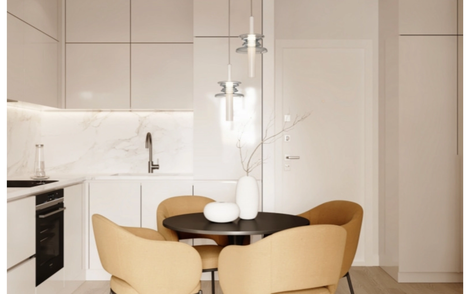 Cocinas elegantes y totalmente equipadas con un diseño contemporáneo y electrodomésticos de alta calidad para la vida moderna.