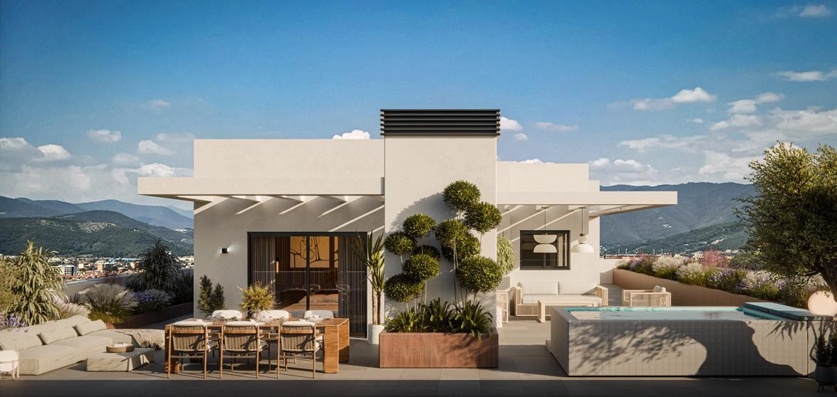 Amplias terrazas diseñadas para disfrutar del suave clima de la Costa del Sol durante todo el año.