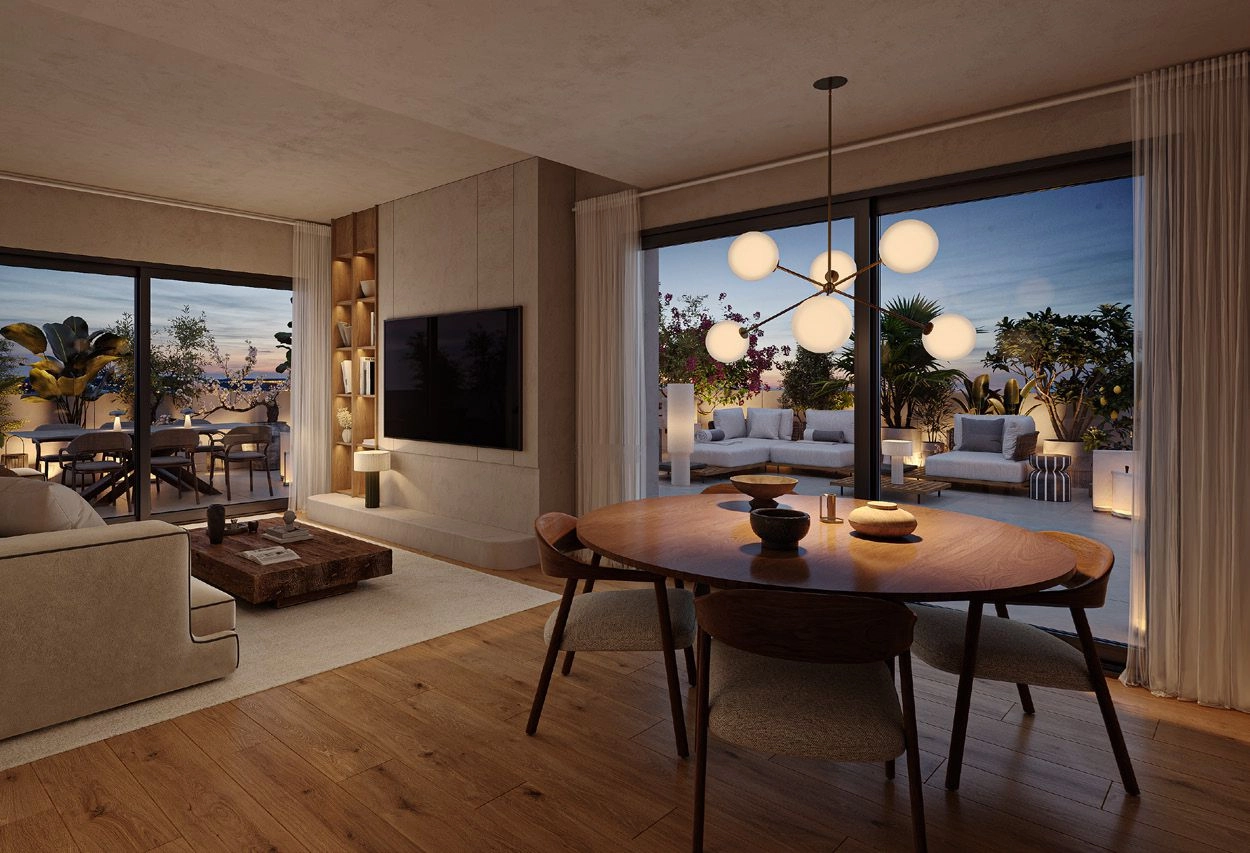 La zona de salón y comedor de planta abierta es perfecta para noches de relax con familiares y amigos.