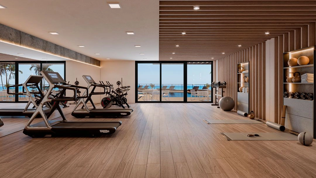 El gimnasio de última generación con vistas impresionantes, haciendo de su entrenamiento un verdadero placer.