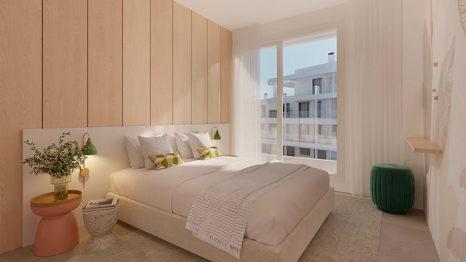 Una cómoda y elegante zona de estar que conecta directamente con un tranquilo y privado espacio de jardín.