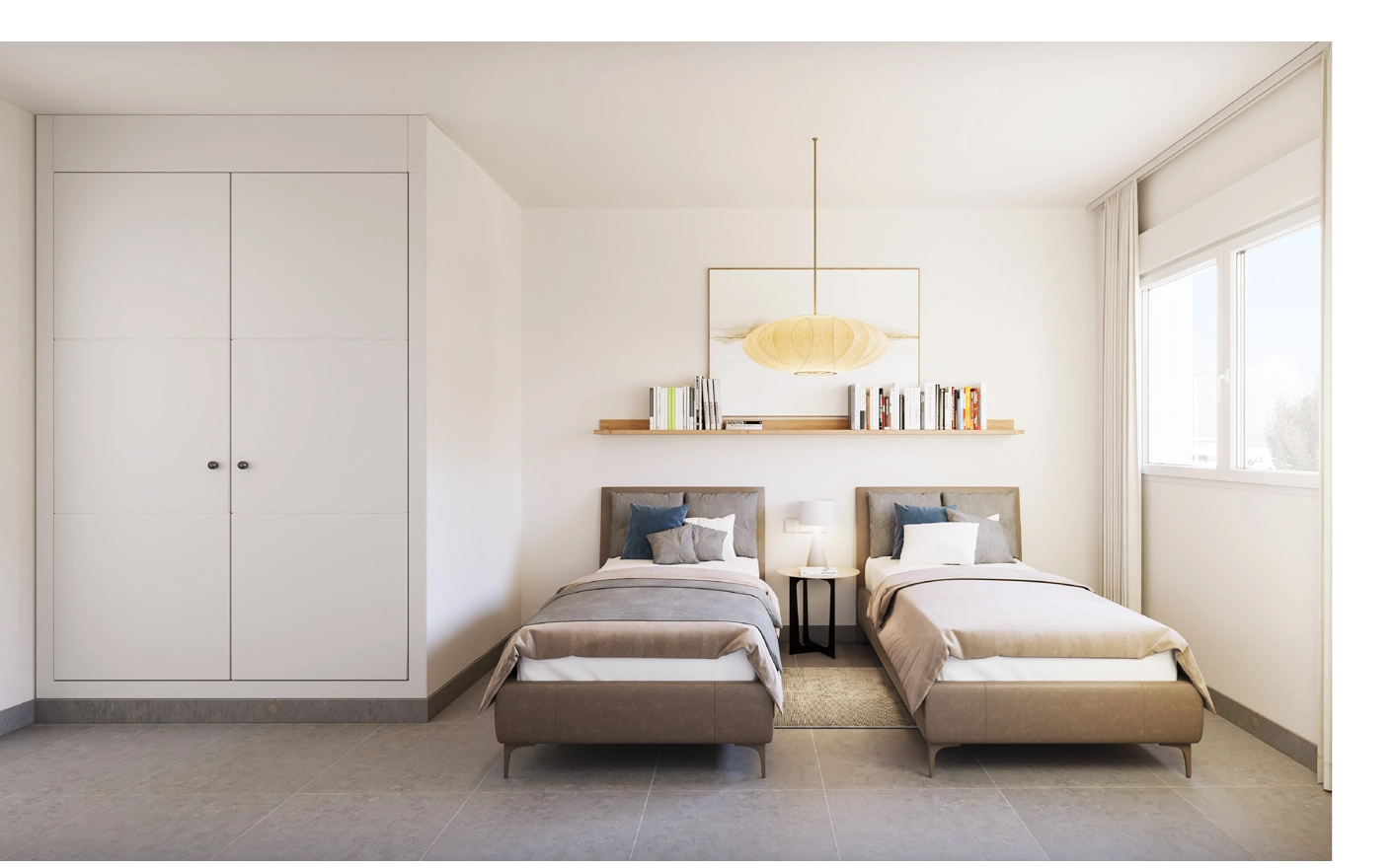 Los dormitorios cómodos y luminosos proporcionan un espacio tranquilo para la familia o los invitados.