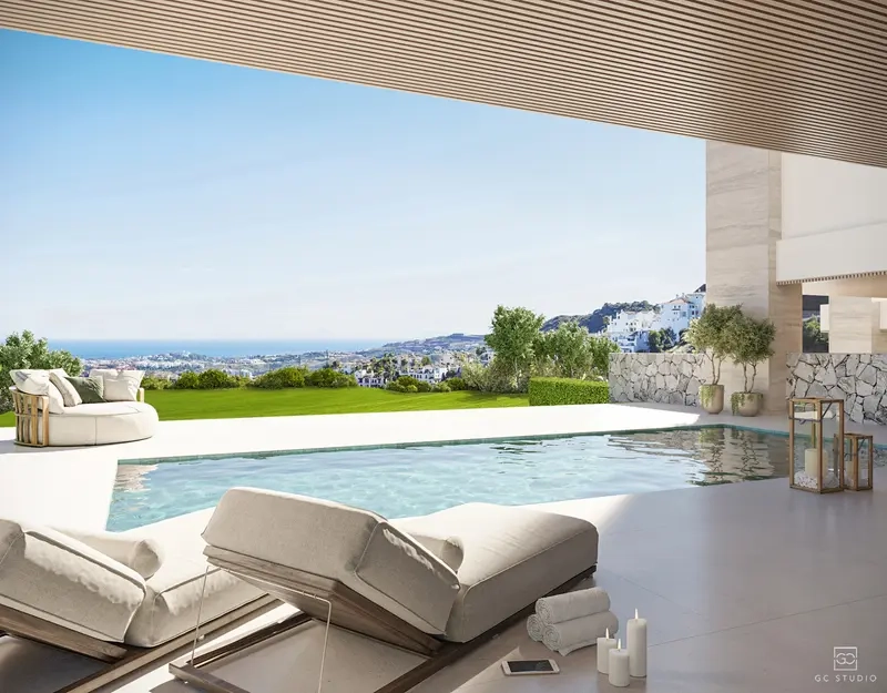 Relájese junto a su piscina infinita privada, con impresionantes vistas a la costa mediterránea.