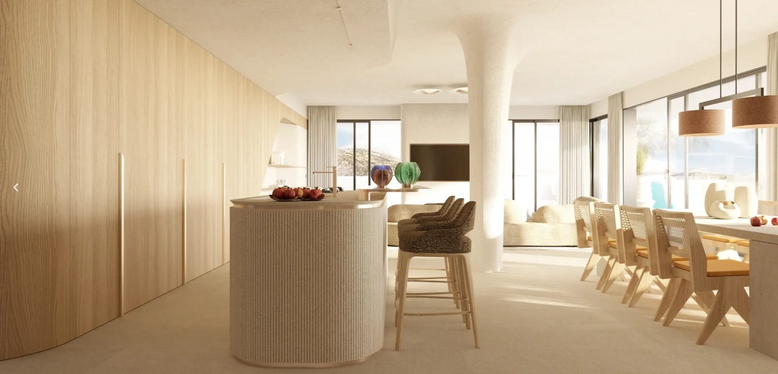 La arquitectura moderna define Carat, integrándose perfectamente con el paisaje natural de la Costa del Sol.