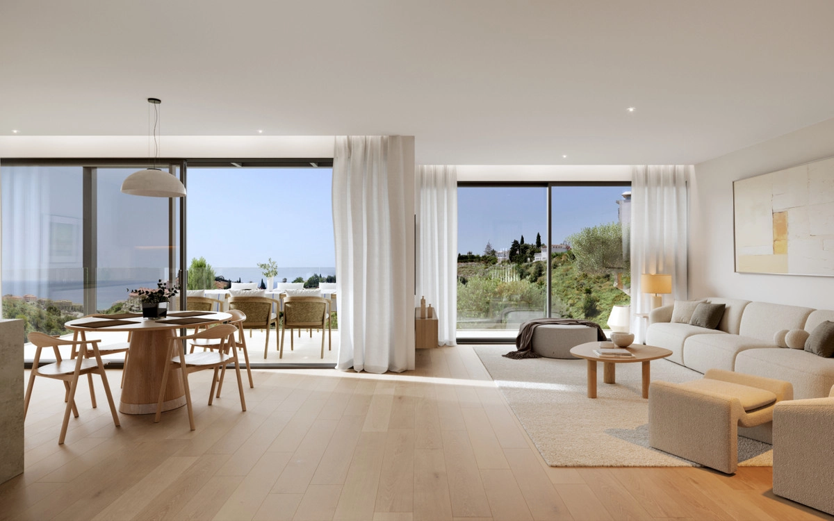 La luminosa y espaciosa zona de estar se conecta a la perfección con el exterior.