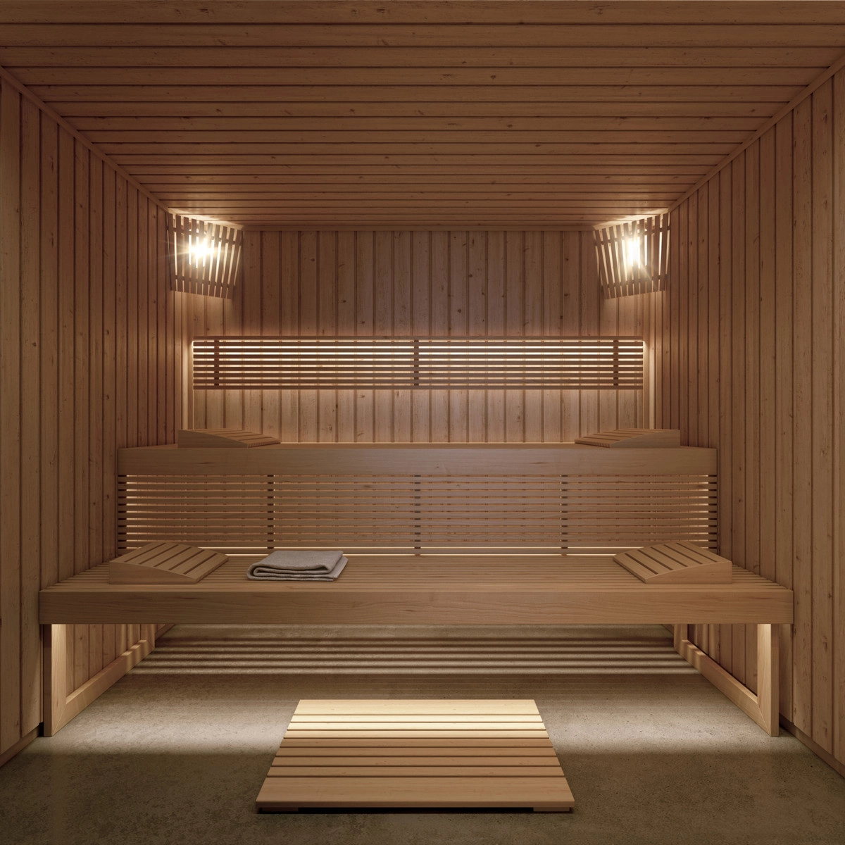 Relájese y desconecte en la sauna privada de madera de la comunidad.