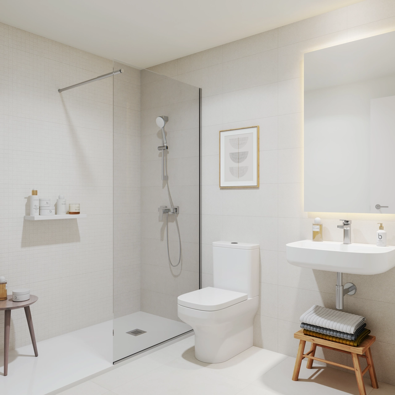 Elegantes baños con diseño contemporáneo y acabados de alta calidad, que ofrecen una experiencia de spa en casa.