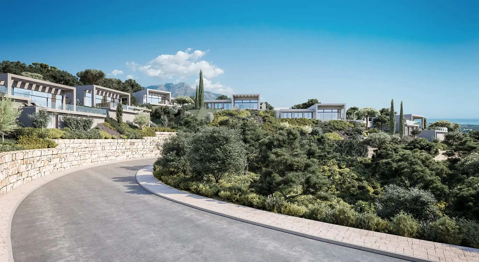 Carreteras internas seguras y bellamente mantenidas conectan la comunidad.