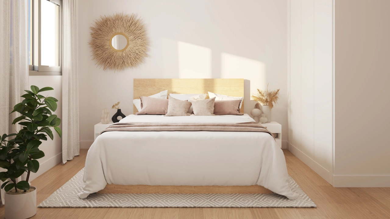 El dormitorio principal ofrece un santuario tranquilo, diseñado pensando en la comodidad y la elegancia.