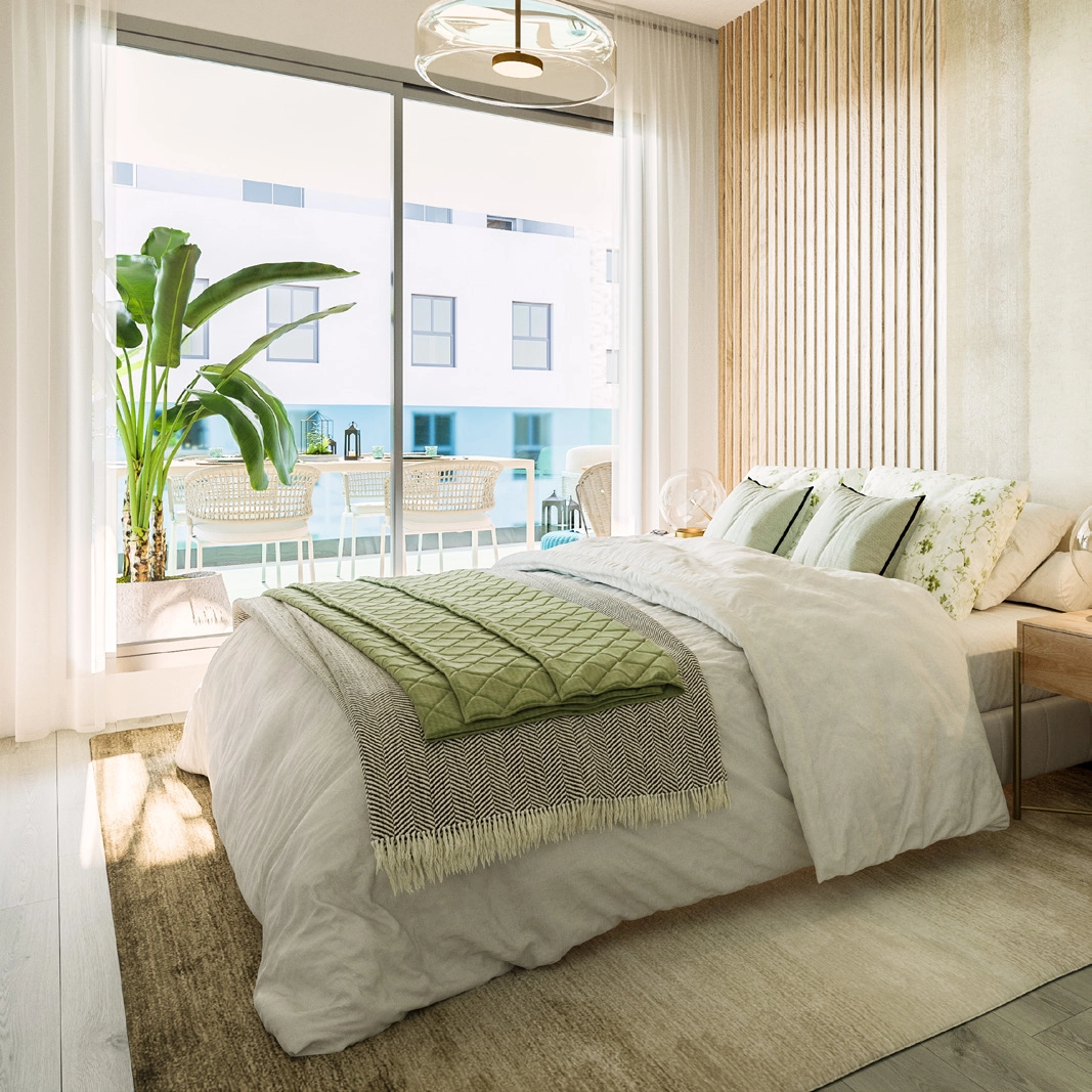 Dormitorios cómodos y elegantes que ofrecen un refugio de paz, con acceso directo a terrazas privadas.