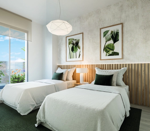 Los dormitorios de invitados están diseñados pensando en el estilo y la comodidad, proporcionando un espacio acogedor para familiares y amigos.