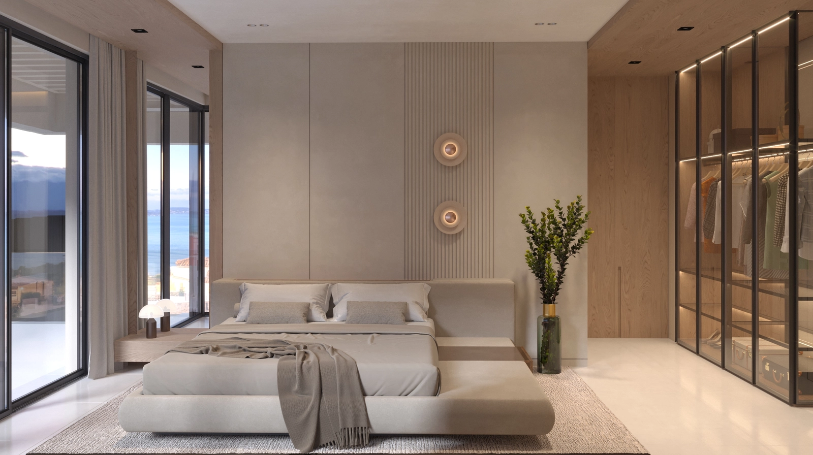 La suite principal es un refugio de paz con bonitas vistas y un amplio vestidor.