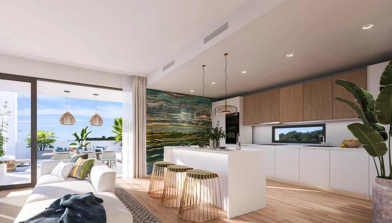 Una cocina moderna de alta calidad de estilo italiano, totalmente equipada y diseñada para la funcionalidad y el estilo.