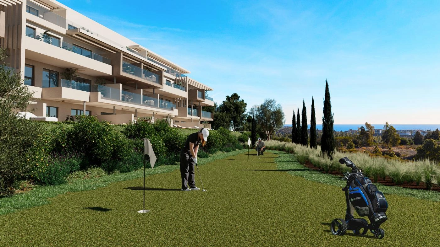 Practique sus habilidades de golf en el putting green privado, una característica única para los entusiastas dentro de la comunidad.