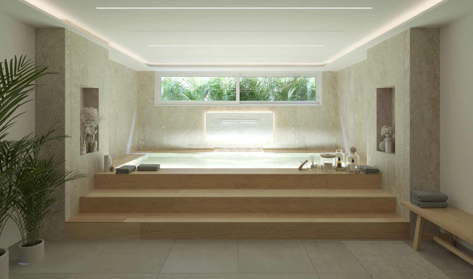 El spa privado de los residentes, un lugar perfecto para relajarse y rejuvenecer.