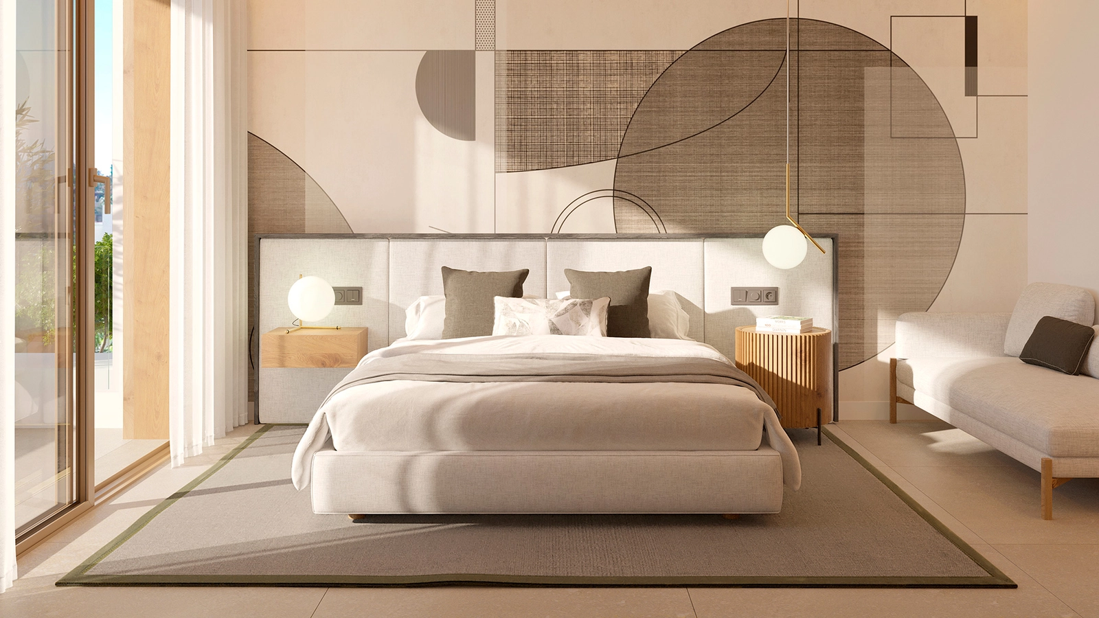 El dormitorio principal es un santuario de paz y estilo, con abundante luz natural.