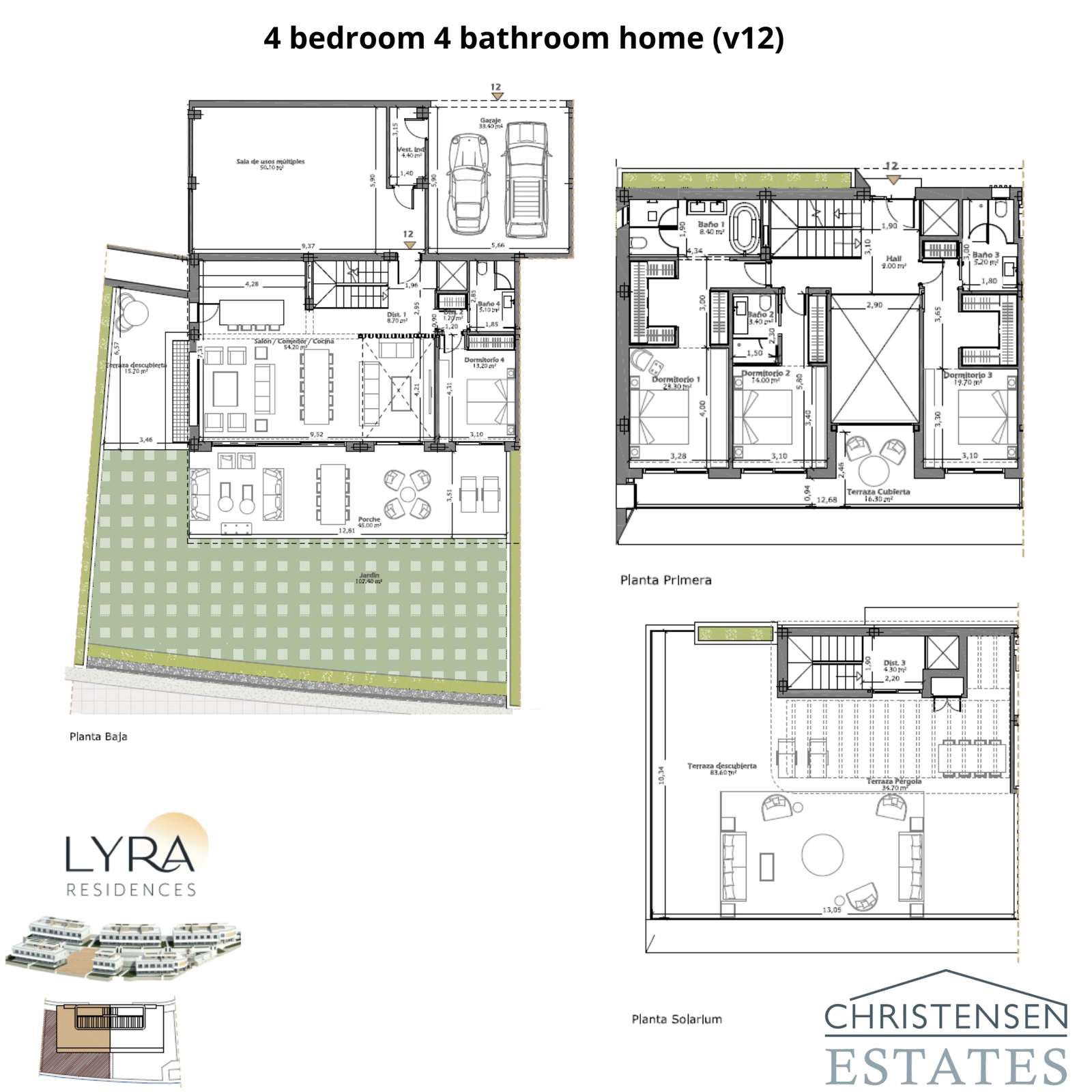 Esta variante de plano de planta destaca el uso inteligente del espacio en el sótano, la planta baja, la primera planta y el solárium para maximizar el confort y el estilo de vida.