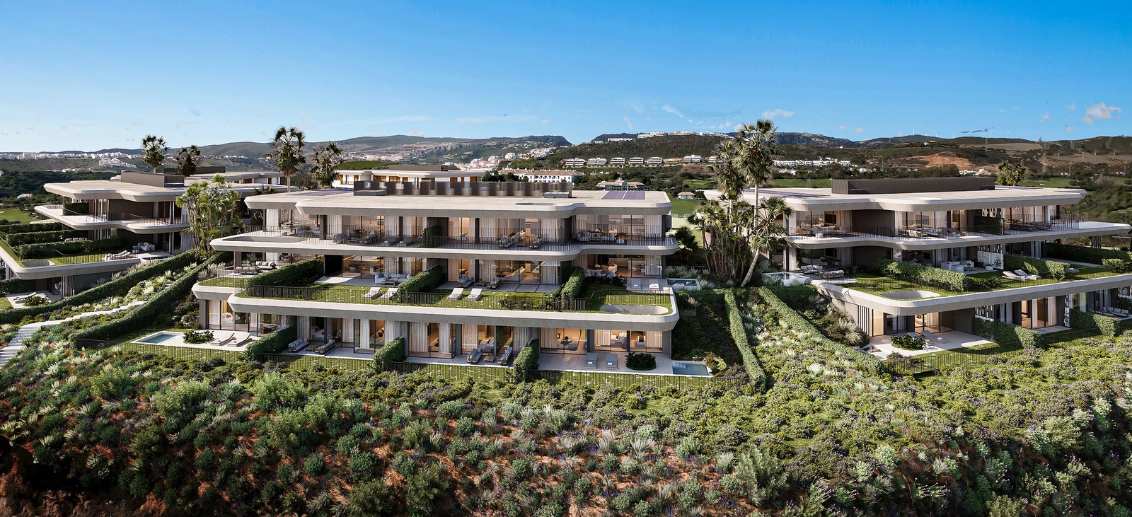 Amplias terrazas y jardines privados ofrecen exclusivos espacios de vida al aire libre.