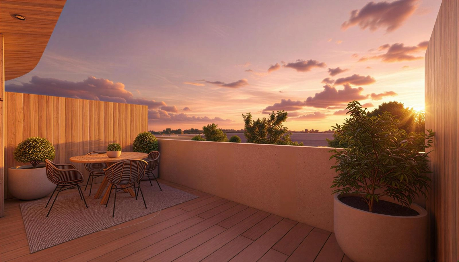 Las amplias terrazas privadas son una extensión natural del interior, perfectas para disfrutar de los hermosos atardeceres de la Costa del Sol.