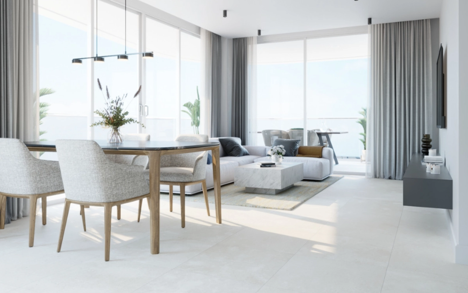 Un salón comedor amplio y luminoso, diseñado para el confort y la elegancia.