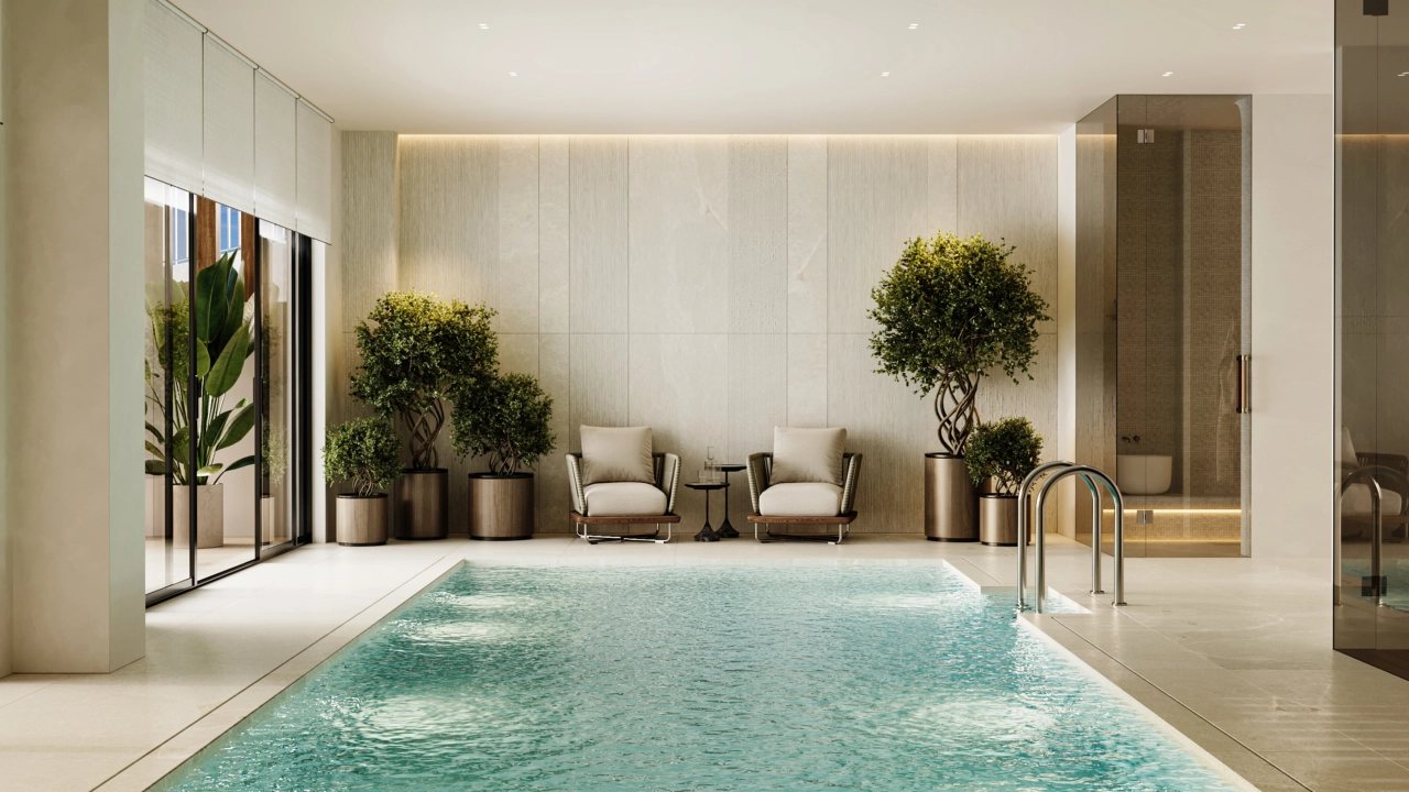 Disfrute de la piscina cubierta climatizada y de las exclusivas instalaciones de spa durante todo el año.