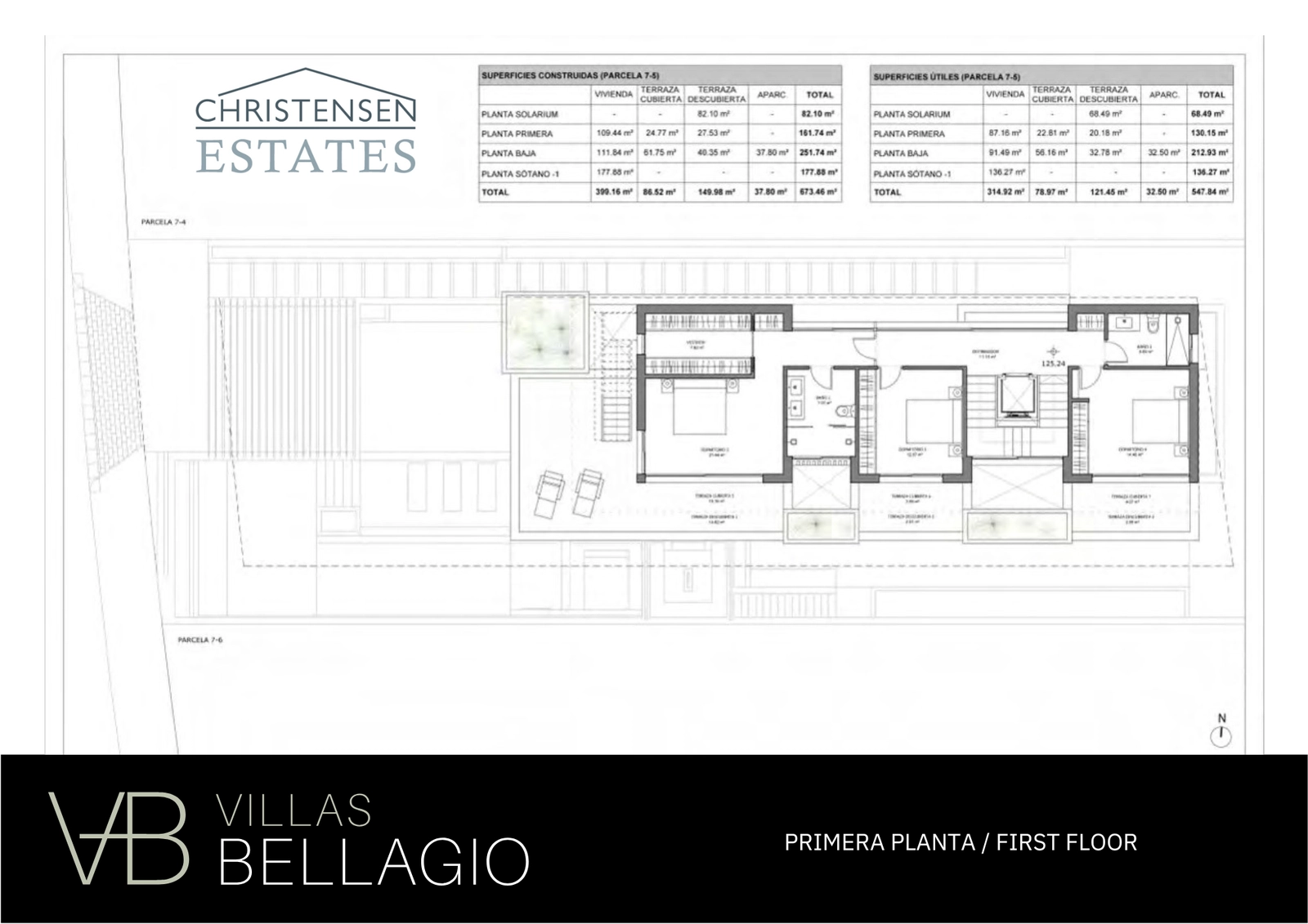 Primera Planta: Este nivel alberga tranquilas suites de dormitorio, cada una diseñada como un santuario privado con su propio baño y acceso a terrazas.