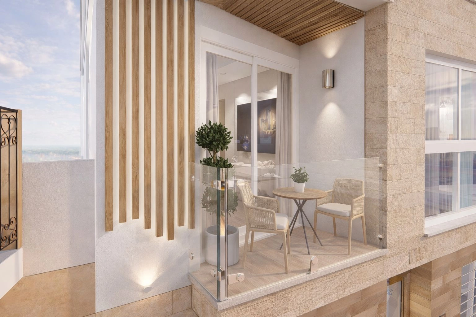 Disfruta de tu café matutino en un encantador balcón privado.