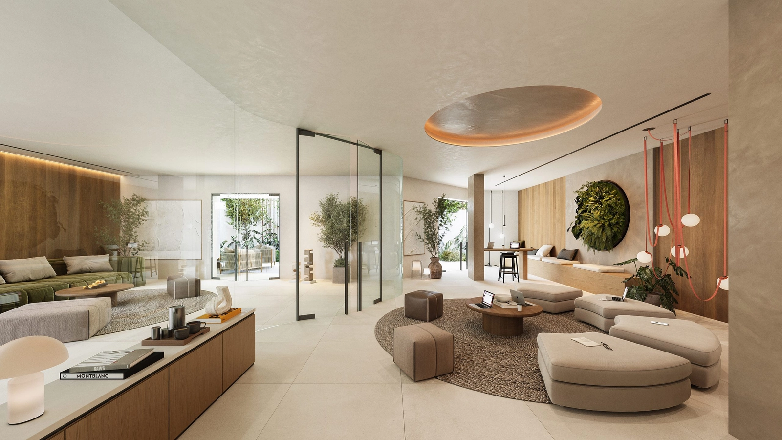 El moderno espacio de co-working ofrece un ambiente cómodo e inspirador para el trabajo y las reuniones.